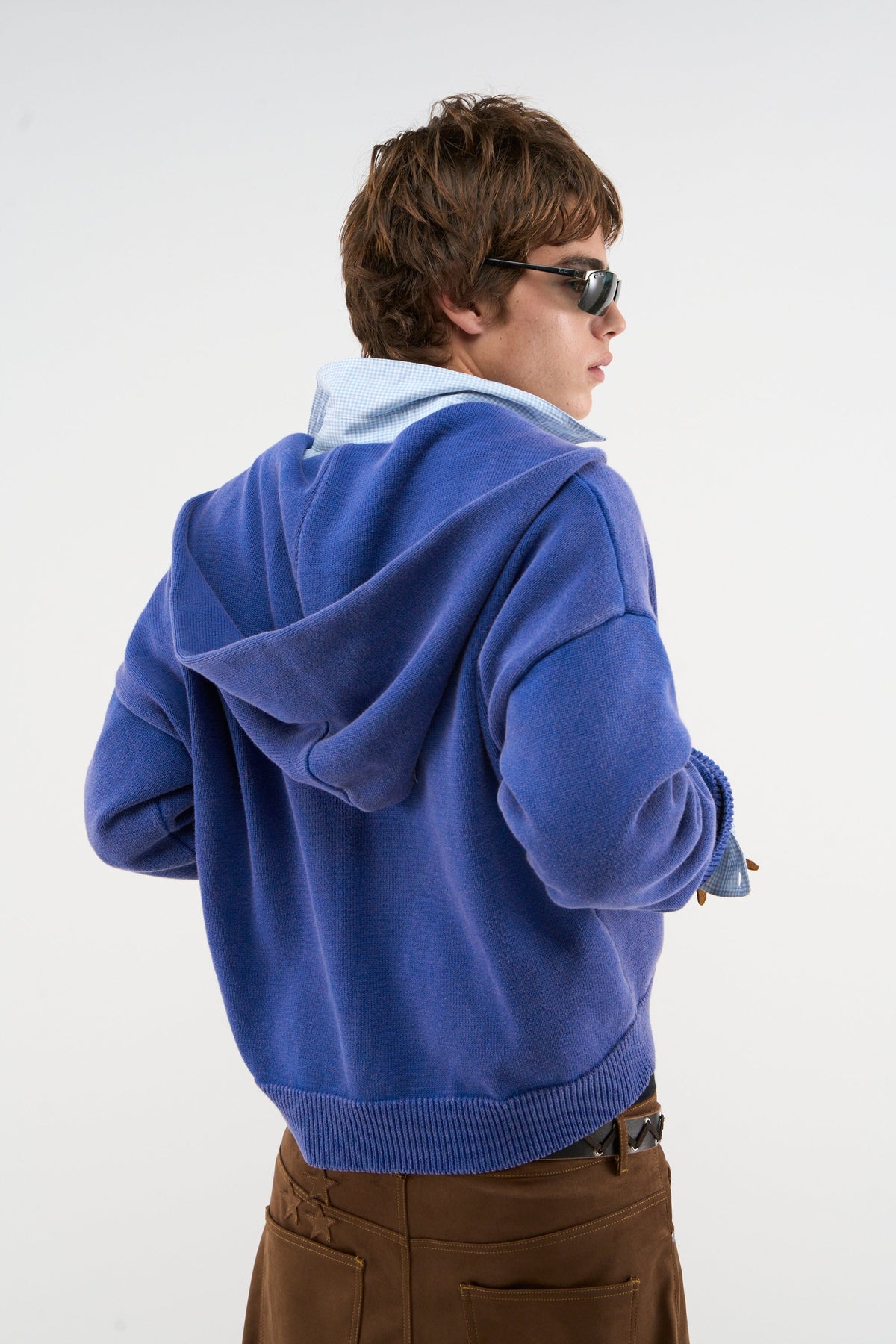 Rolly Blue Knit Zipper