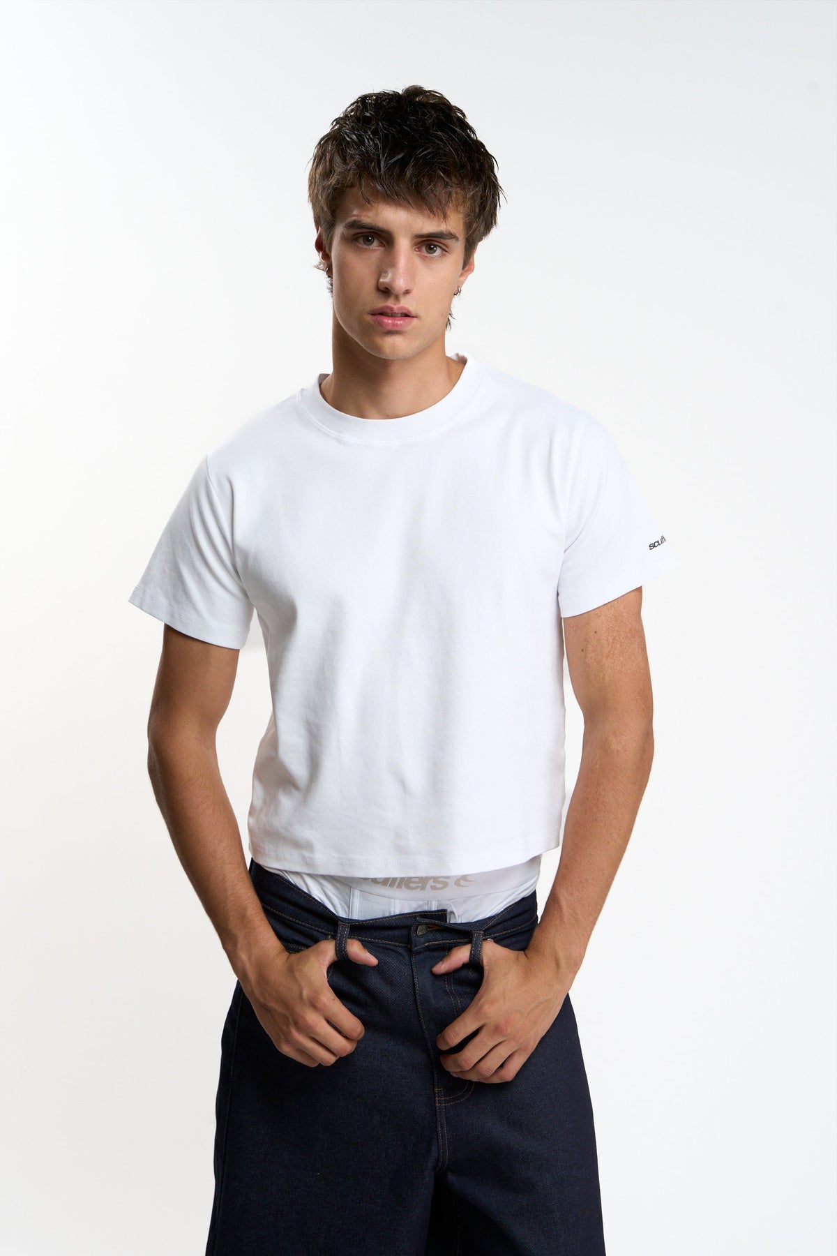 Interlock White and Grey Melange Fitted T-Shirt Pack